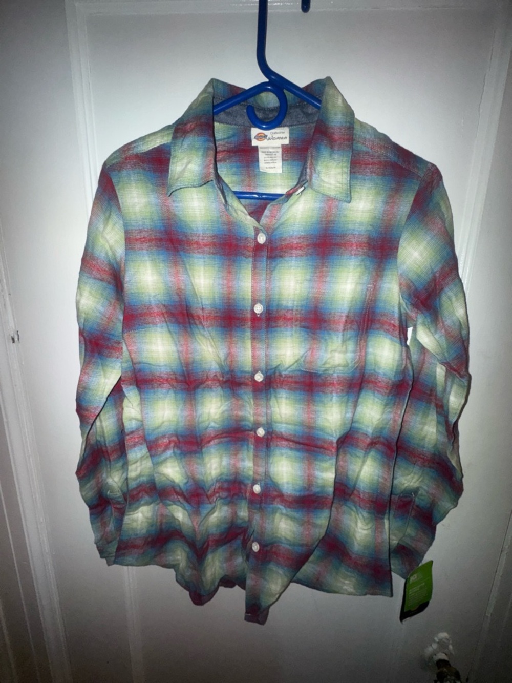 Dickies Plaid Button-Down Shirt in Blue, Red, Green